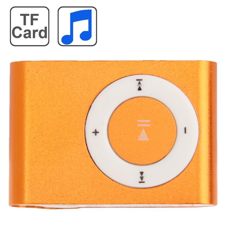 TF Card Slot MP3 Player with Metal Clip (Orange)