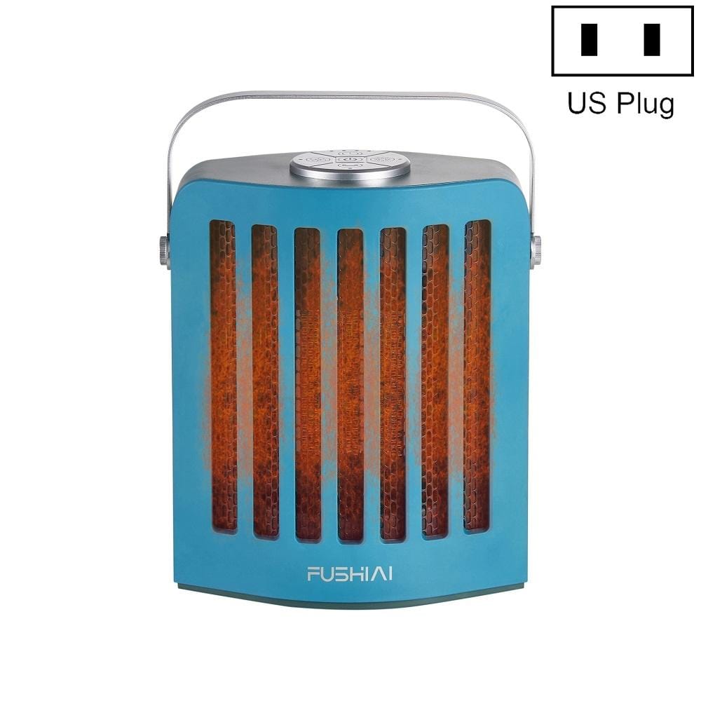 FUSHIAI Office Table Mini Small PTC Heater Desktop Quick Heat Silent Heater, Size:US Plug (Green)