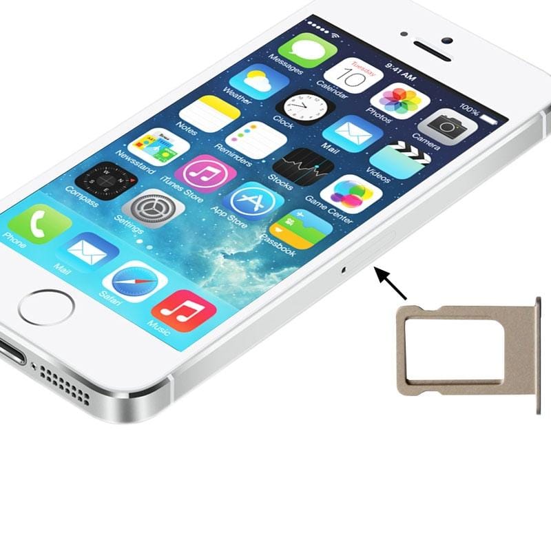 Original SIM Card Tray Holder for iPhone 5S (Gold)