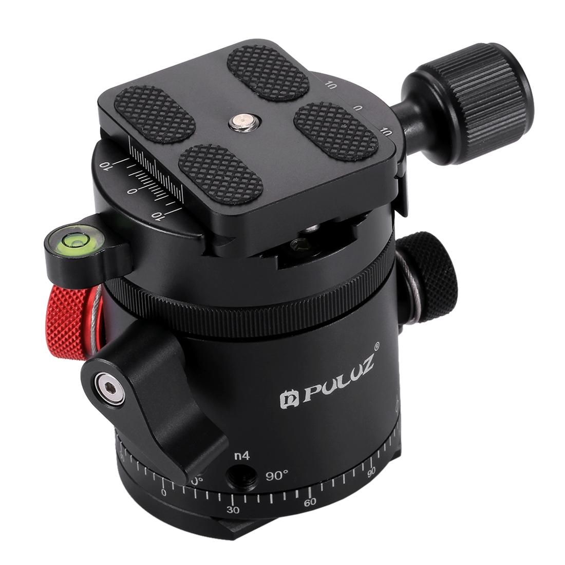 PULUZ Aluminum Alloy Panoramic 360 Degree Indexing Rotator Ball Head with Quick Release Plate for Camera Tripod Head