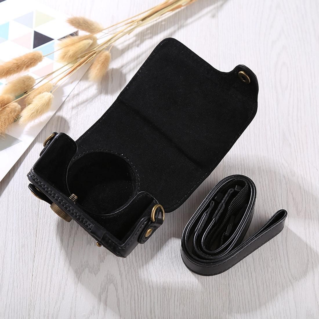 Full Body Camera PU Leather Case Bag with Strap for Canon G9X / G9X II (Coffee)