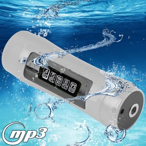 8GB Waterproof IPX8 Rechargeable MP3 Player with Screen and FM Radio Function , Blue (Silver)