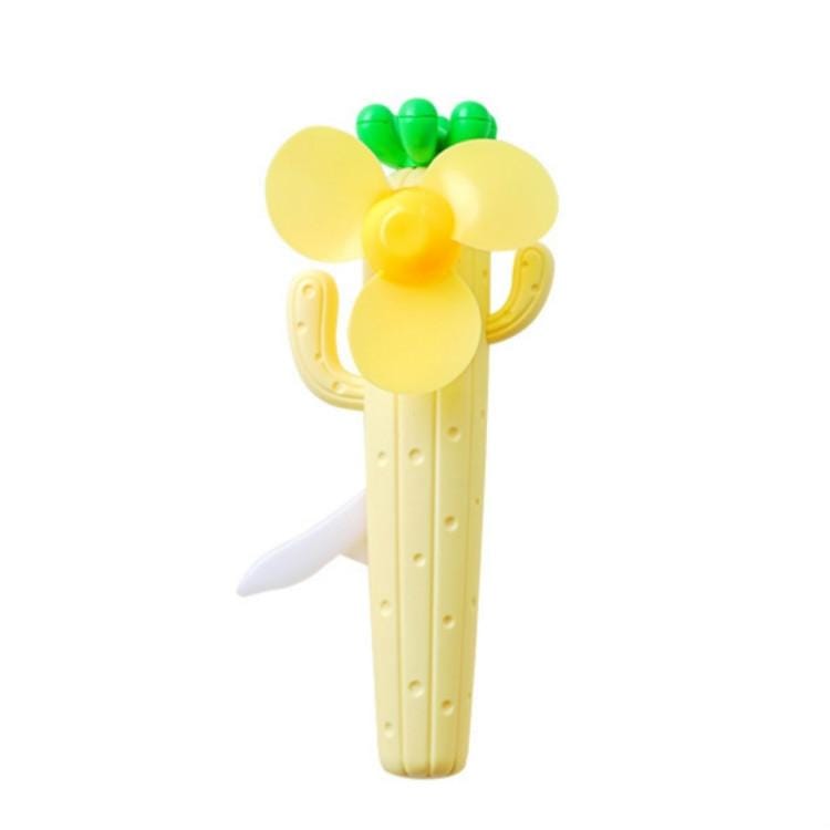 hand pressure fan creative cartoon environmental protection manual small fan ( Beige Cactus )