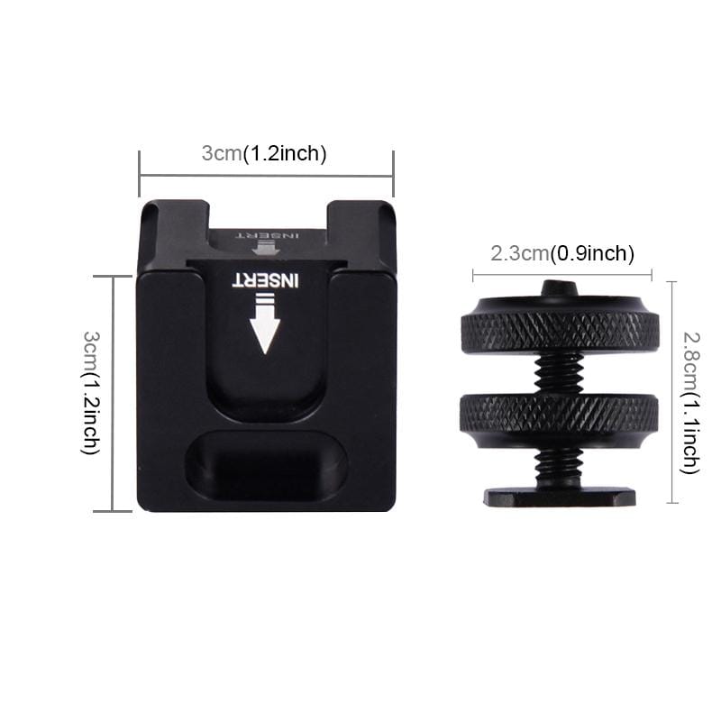 PULUZ 4-Head Hot Shoe Mount Adapter Microphone Flash Light Aluminum Alloy Holder Bracket