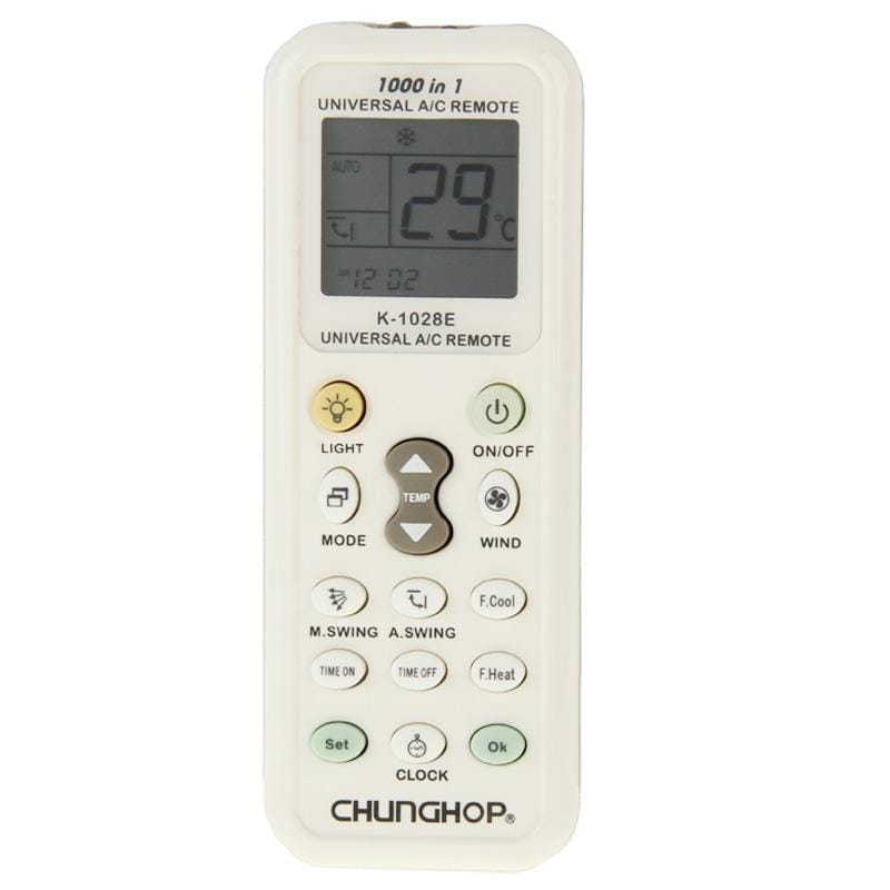 Chunghop K-1028E 1000 in 1 Universal A/C Remote Controller with Flashlight (White)