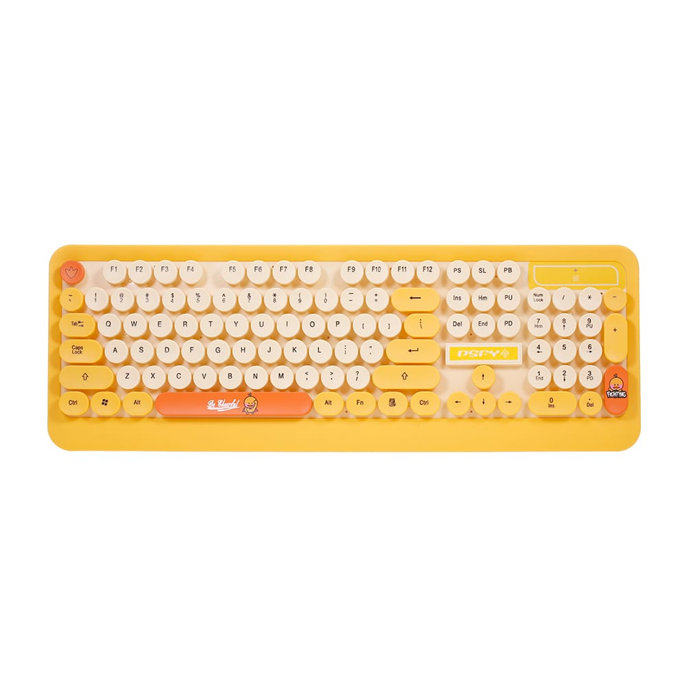 K68 Keyboard & Mouse Combo 2.4GHz Wireless Cute Retro Round