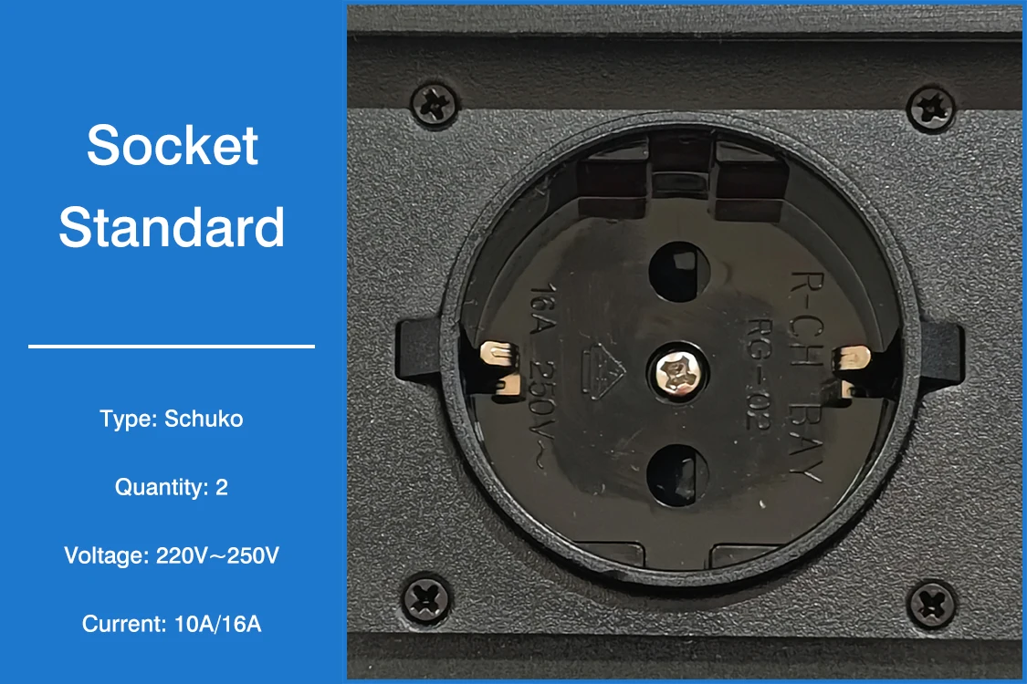 Desktop pop up Socket 3 EU plug with USB A&C charging with 1.8m power cable