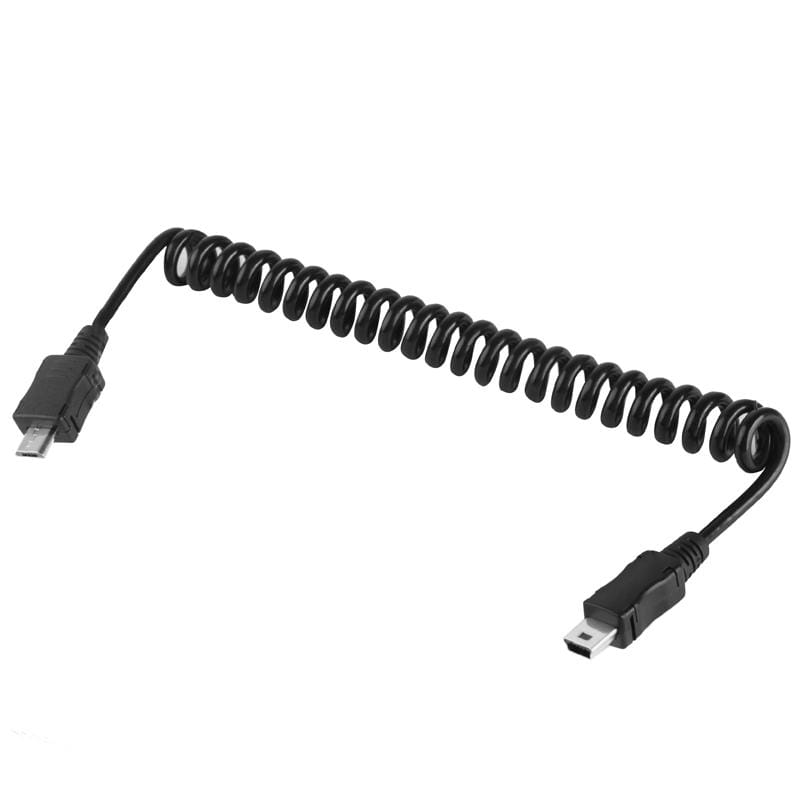 Micro USB Male to Mini 5-pin USB Coiled Cable / Spring Cable, Length: 20cm (Black)