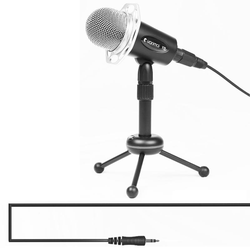 Yanmai Y20 Professional Game Condenser Microphone with Tripod Holder, Cable Length: 1.8m, Compatible with PC and Mac for Live Broadcast Show, KTV, etc. (Black)