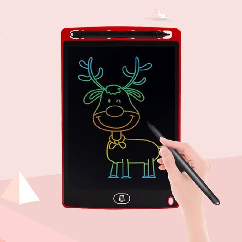 8.5 inch LCD Handwriting Board Children Drawing Graffiti Handwriting Board, Style:Colorful, Frame Color:Red