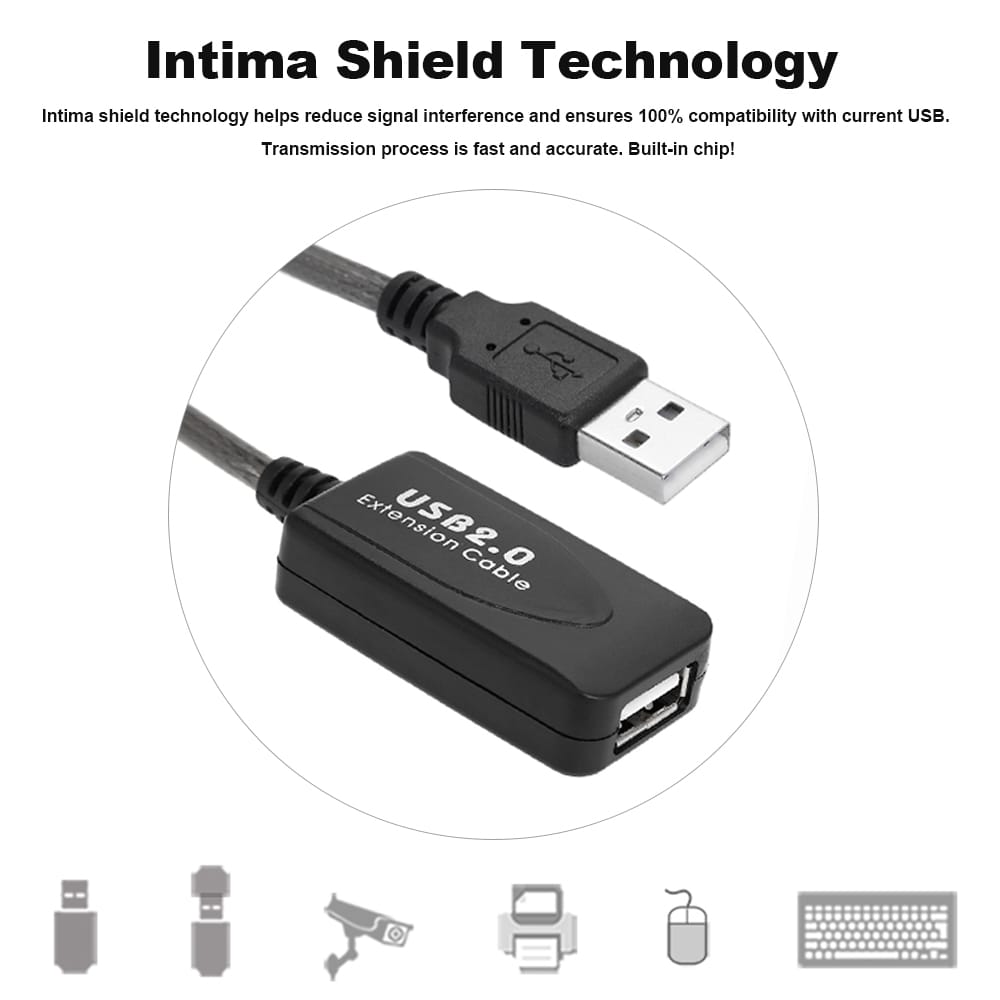 SuperSpeed USB 2.0 Active Repeater Male to Female Extension - 10m