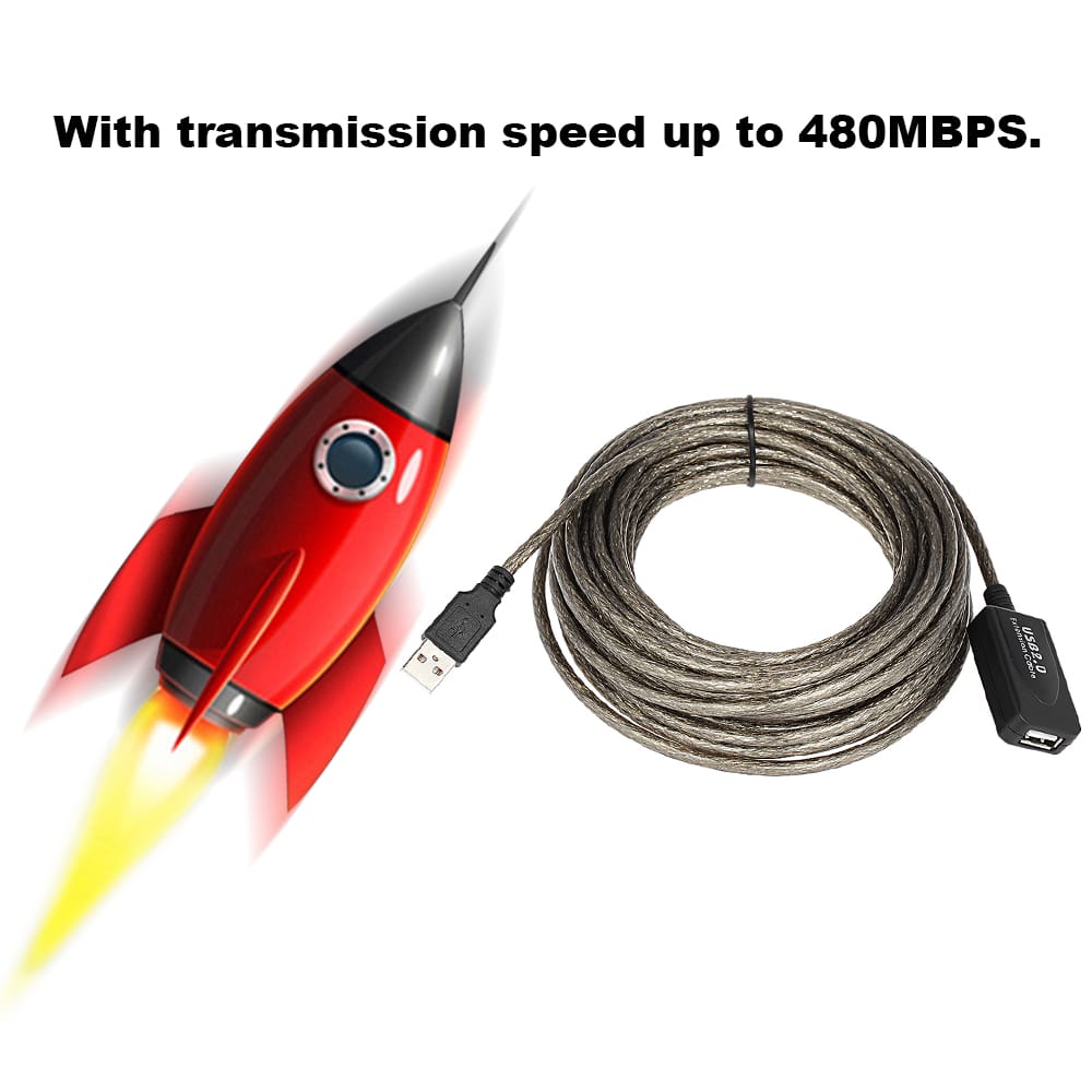 SuperSpeed USB 2.0 Active Repeater Male to Female Extension - 10m