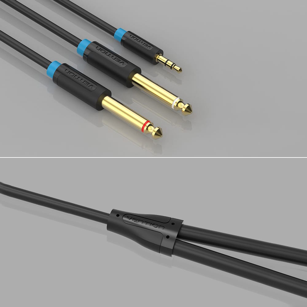 VENTION 3.5mm to Dual 6.5mm Audio Cable 3.5mm Male AUX to - 2m