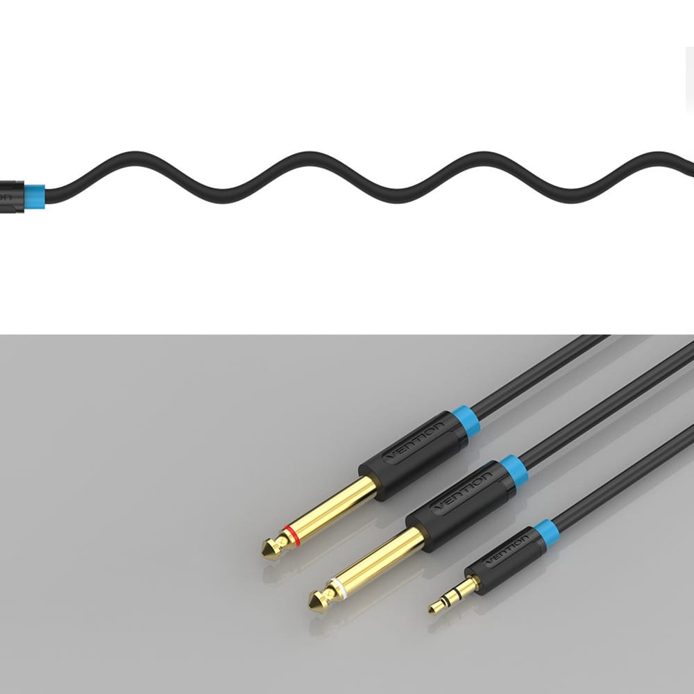 VENTION 3.5mm to Dual 6.5mm Audio Cable 3.5mm Male AUX to - 2m