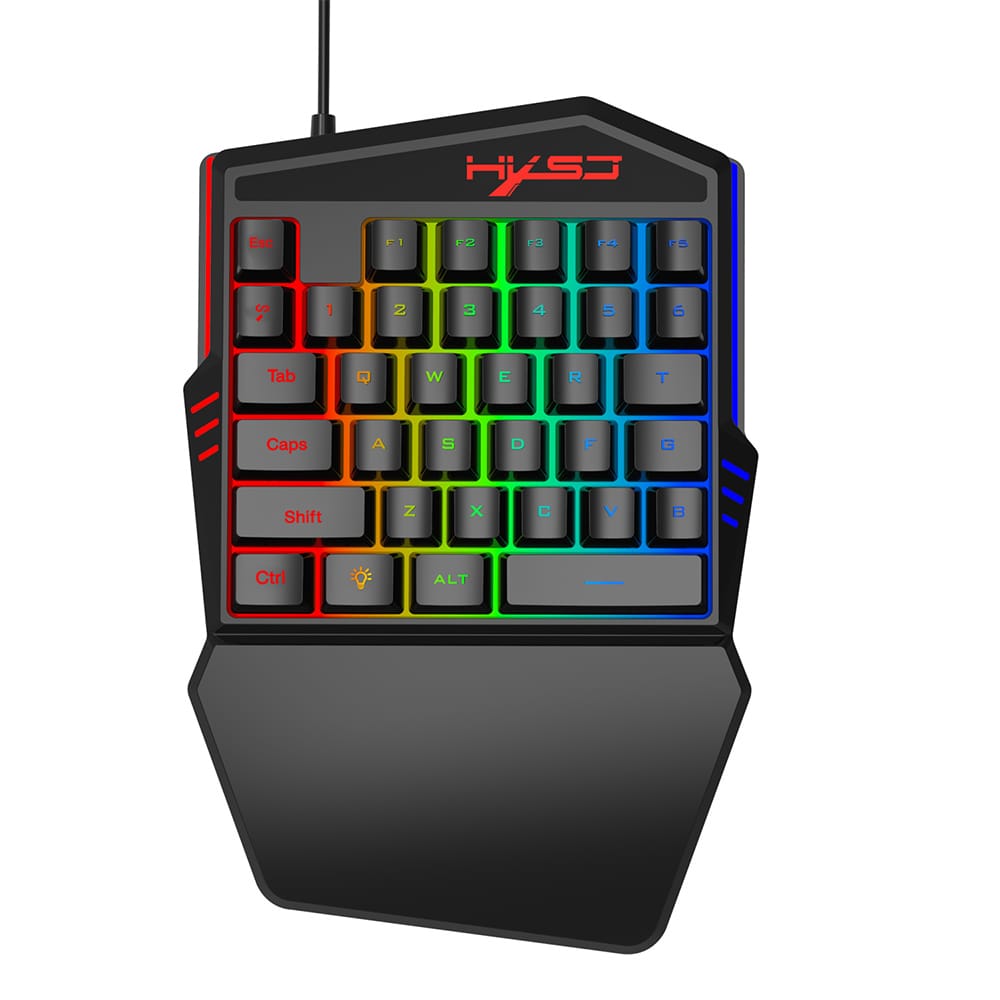 HXSJ One-handed Membrane Keyboard 35 Keys with Backlight