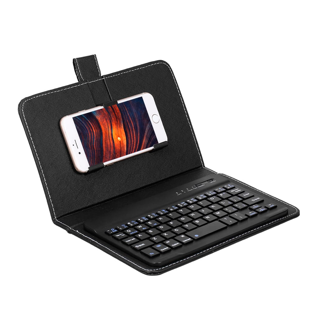 Portable PU Leather BT Wireless Keyboard with Protective