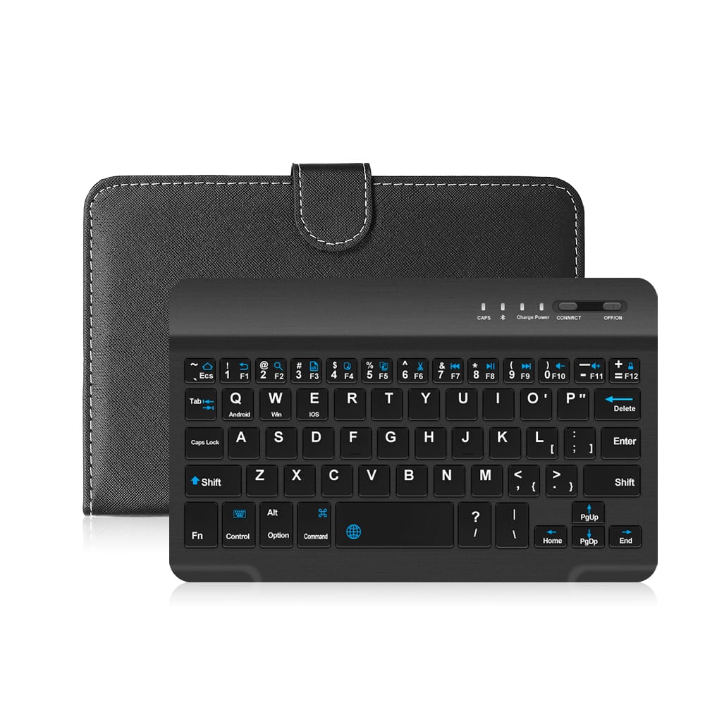 Portable PU Leather BT Wireless Keyboard with Protective