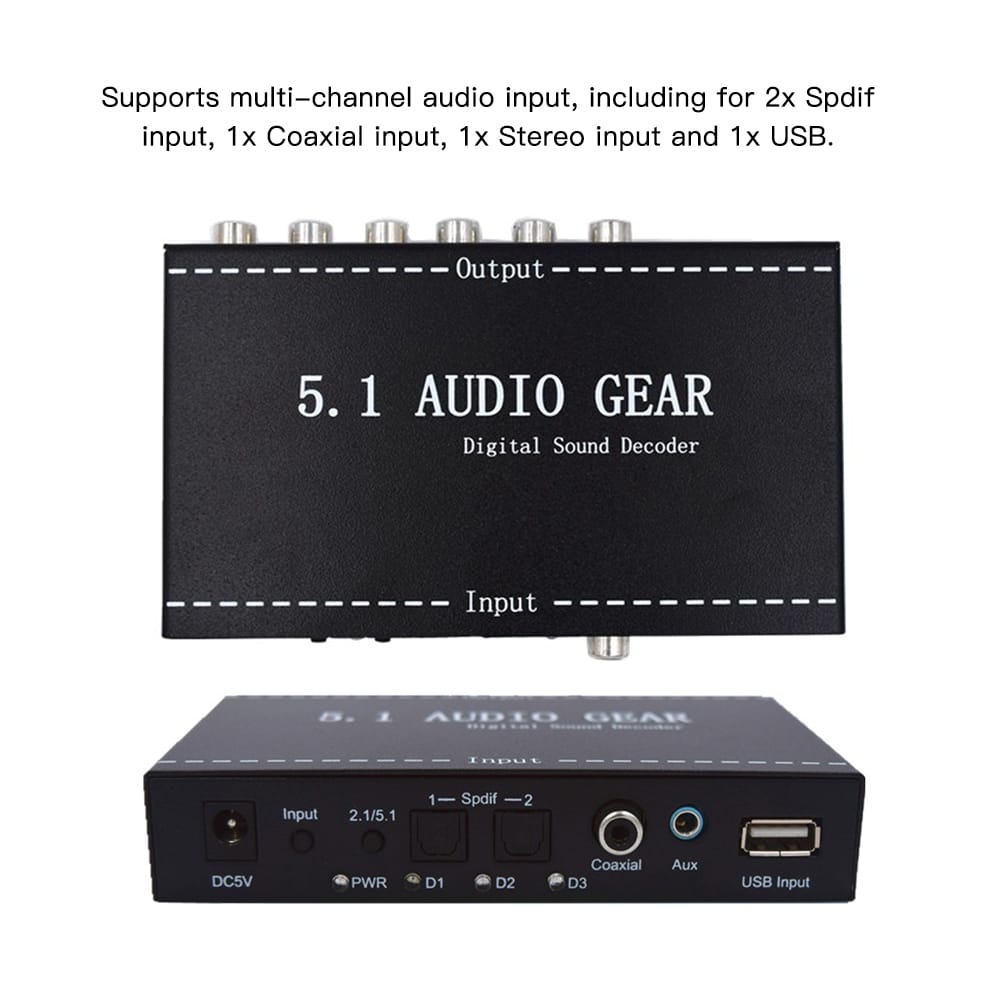 NK-A6L 5.1 Audio Gear Digital Sound Decoder Audio Converter - EU Plug