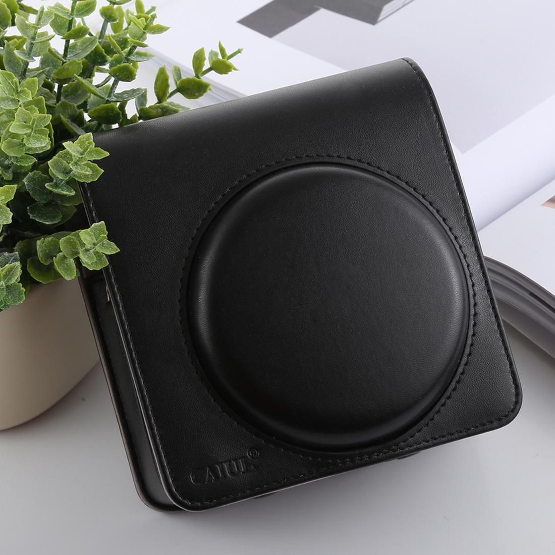 Retro Style Full Body Camera PU Leather Case Bag with Strap for FUJIFILM instax SQUARE SQ6 (Black)