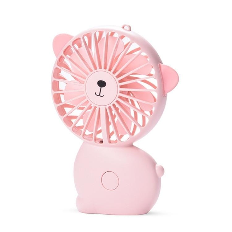 USB Small Fan Portable Night Light Rechargeable Handheld Fan (Pink)