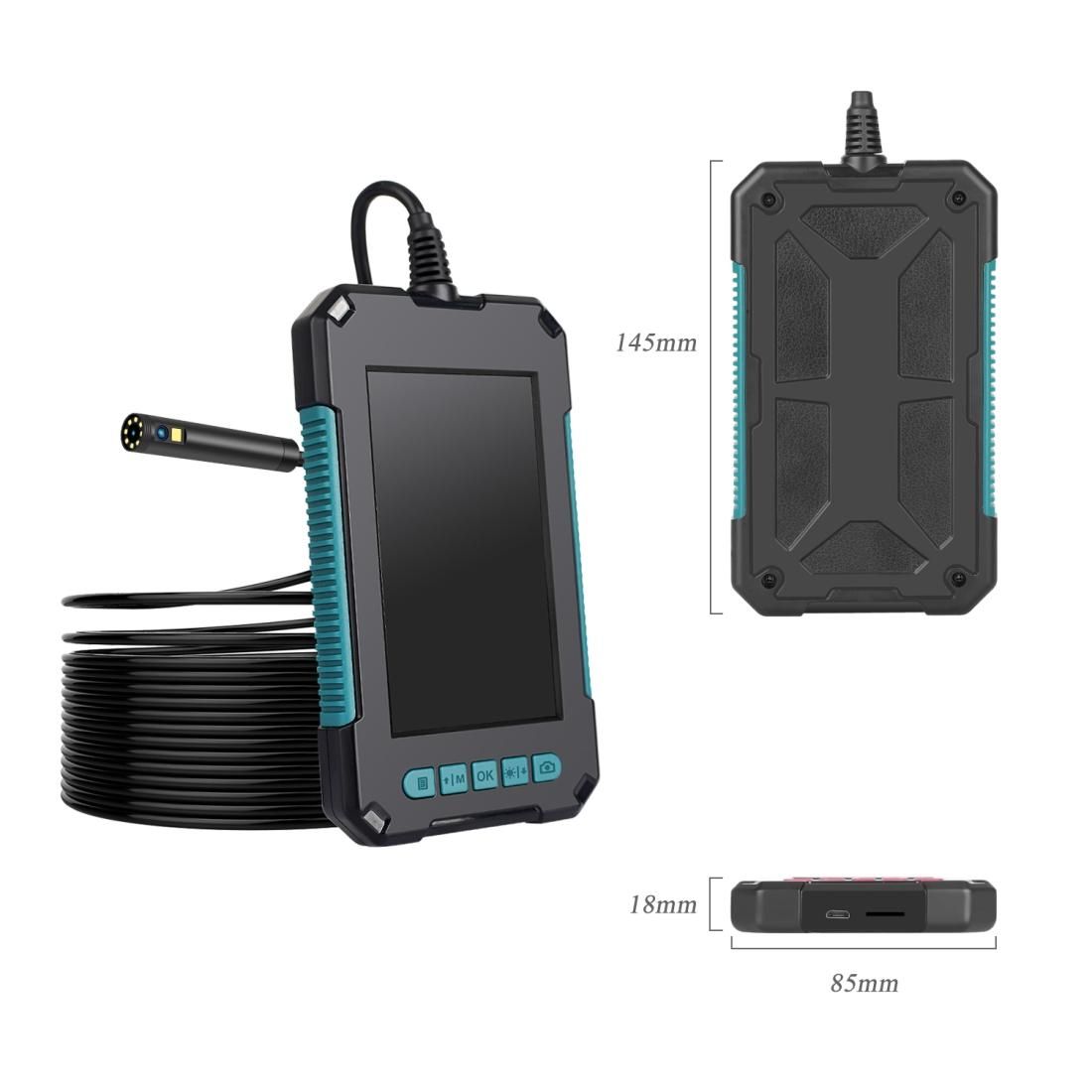 P40 8mm 1080P IP68 Waterproof 4.3 inch Highlight Screen Dual Camera Digital Endoscope, Length:5m Hard Cable
