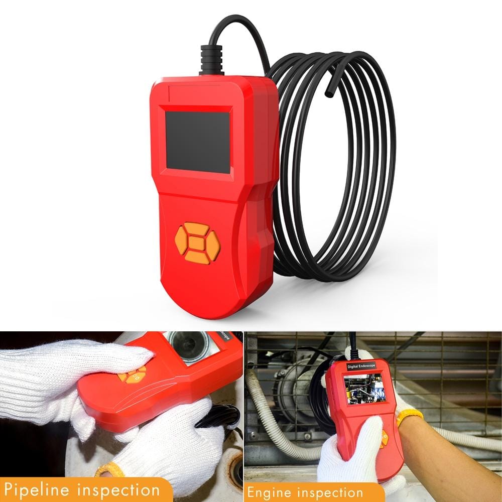 inskam127 IP67 HD Digital 2.4 inch Display Screen Handheld Endoscope Industrial Home Endoscopes, Lens Size: 5.5mm, Hard Cable Length: 3m (Red)