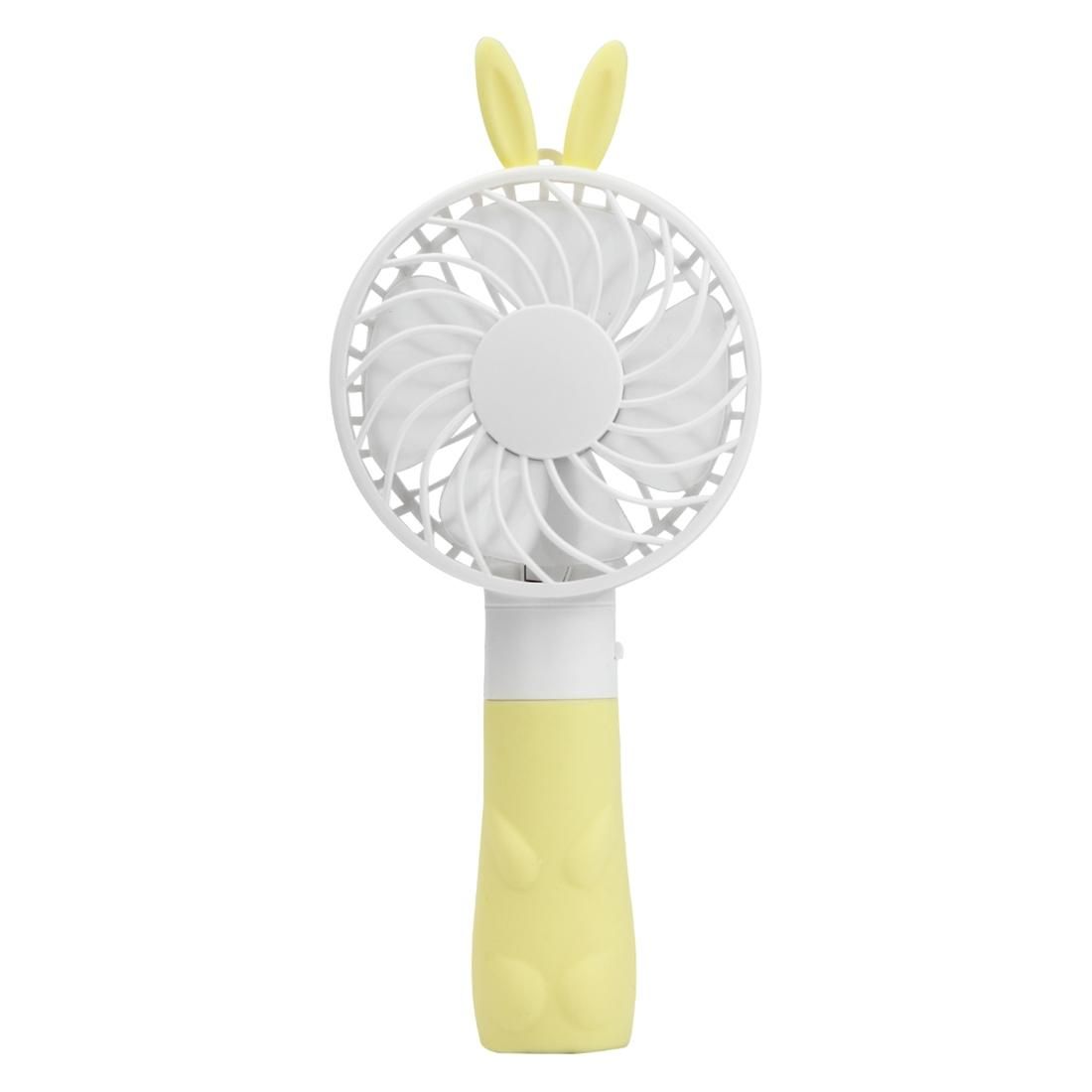 ZW-198 Princess Rabbit Style Mini Rechargeable Hand Held Fan (Yellow)