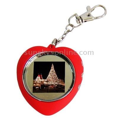 1.5 Inch Mini Key Chain Digital Photo Frame, Special for Valentines Day Gifts (Red)