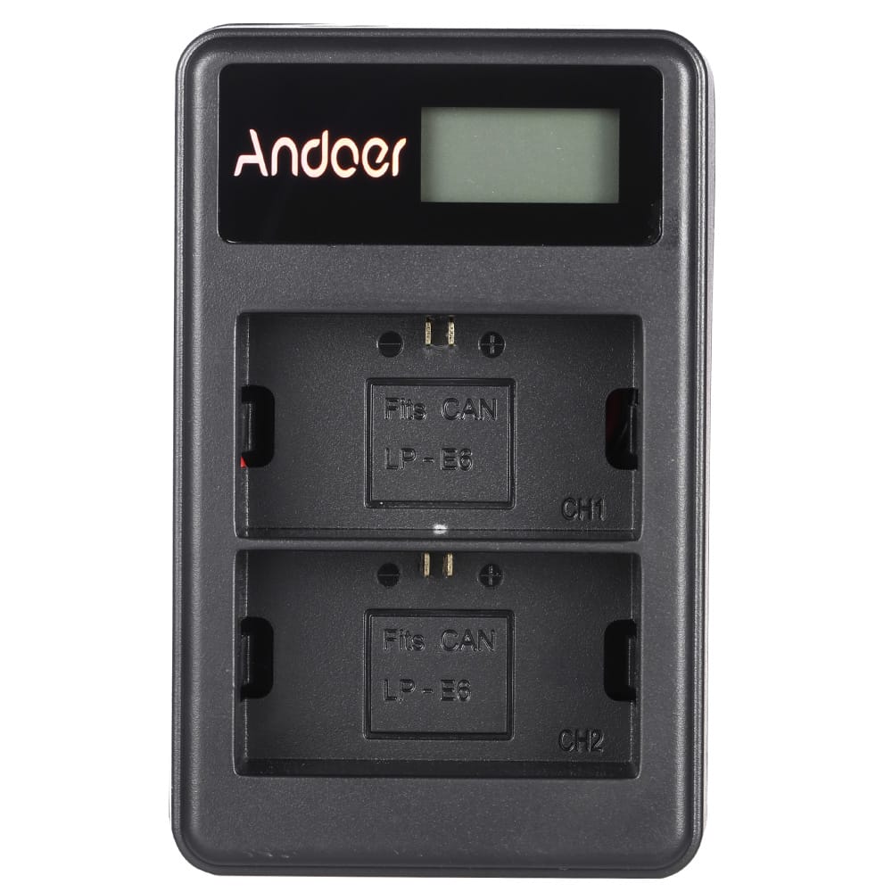 Andoer LP-E6 Rechargeable LED Display Li-ion Battery Charger