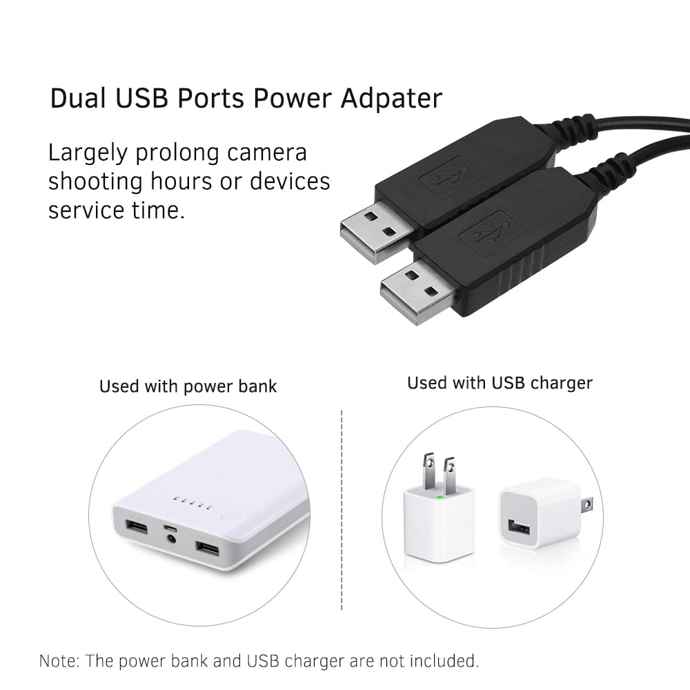 Andoer Dual USB Power Adpater DC Coupler Replacement DR-E17