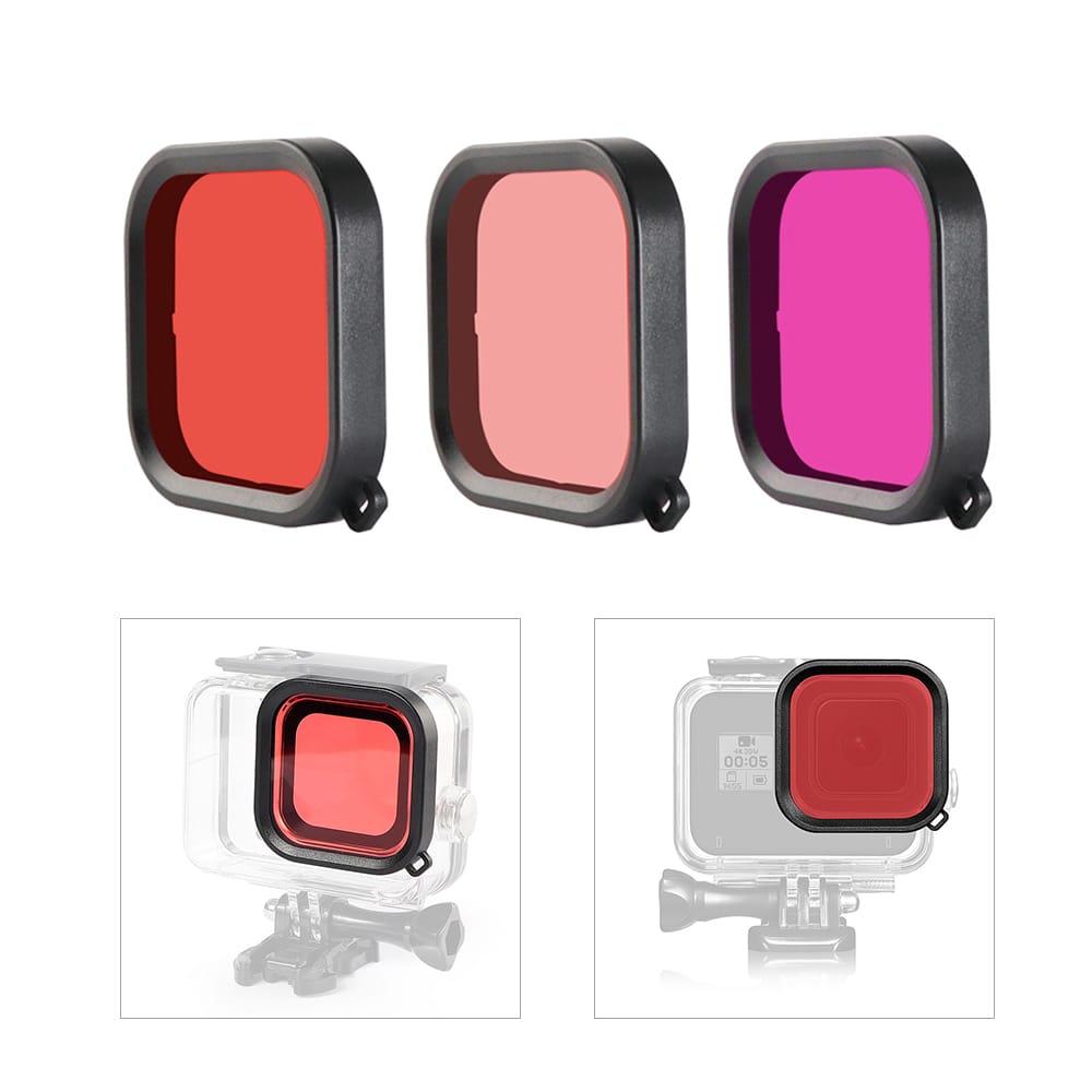 3pcs Underwater Filter Lenses Kit Compatible with GoPro Hero - 3pcs