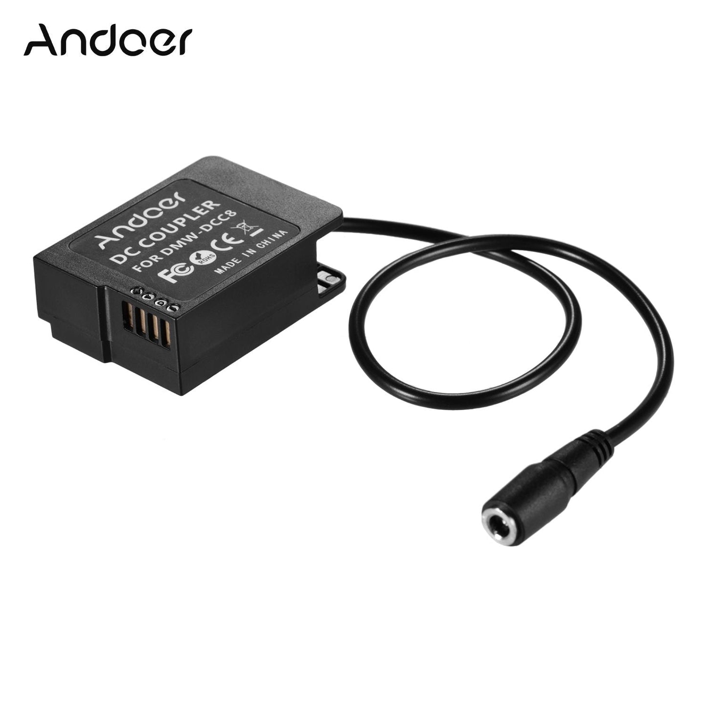 Andoer NP-W126 Dummy Battery Coupler Adapter DC4.0*1.7mm - DC female plug