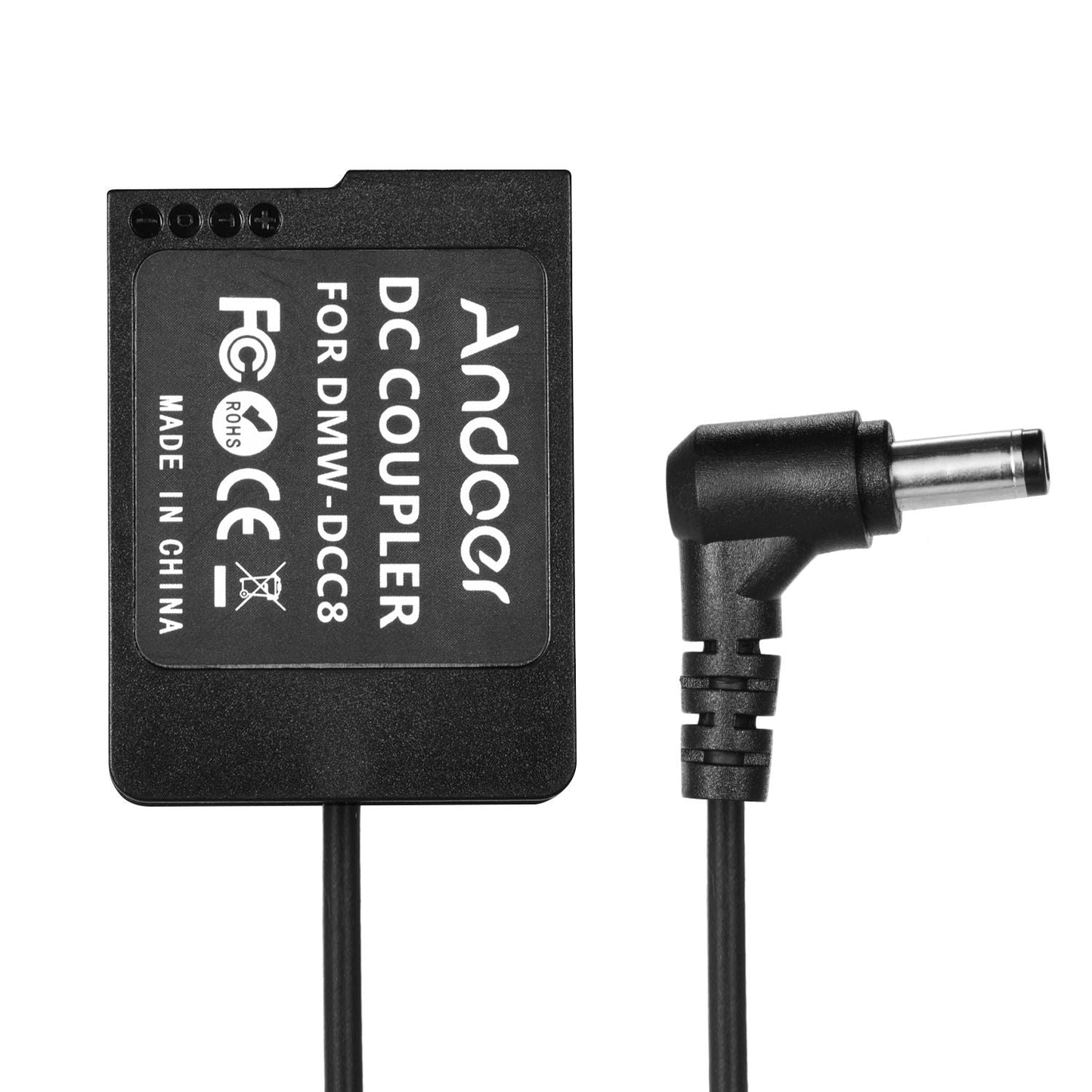 Andoer NP-W126 Dummy Battery Coupler Adapter DC5.5*2.5mm - DC male plug