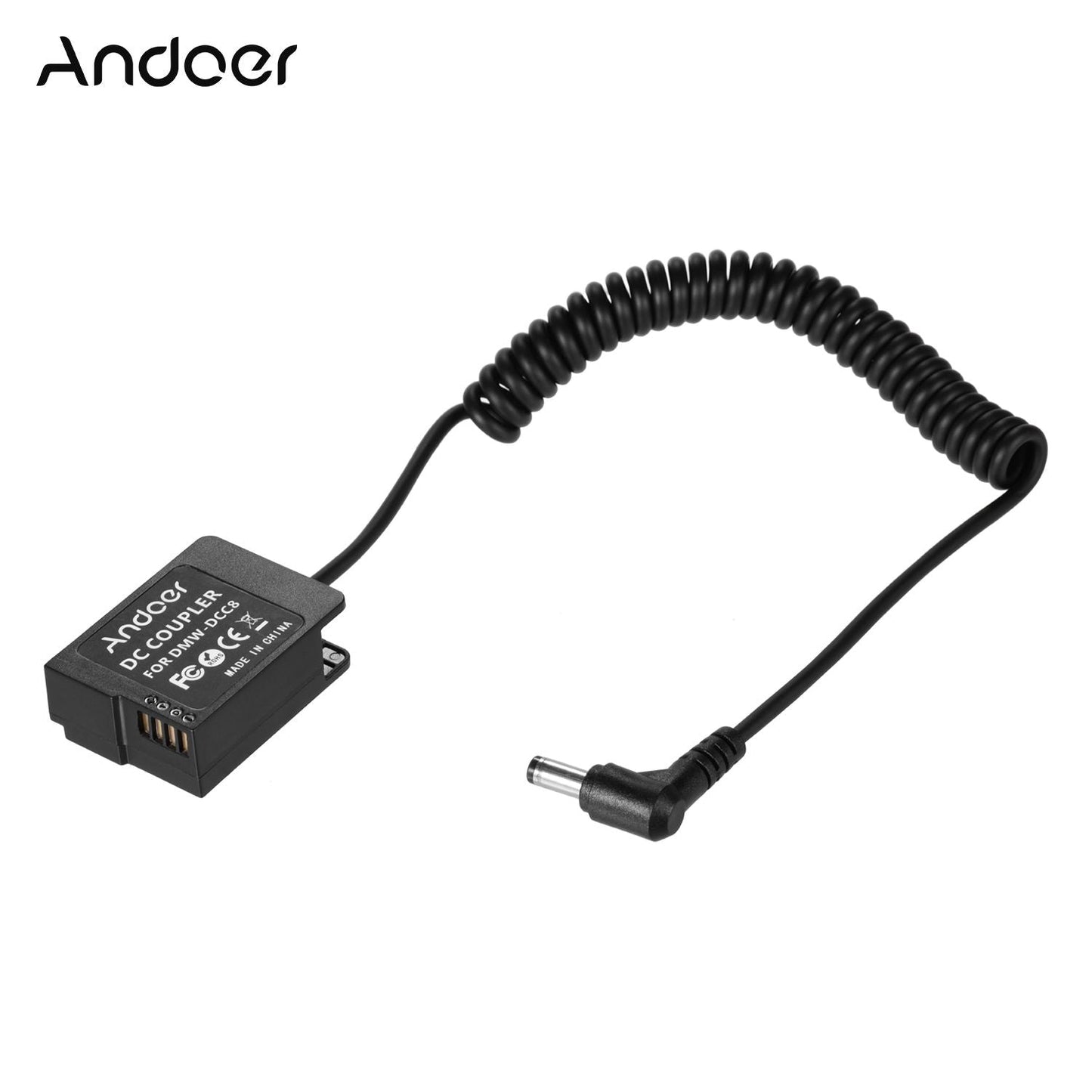 Andoer NP-W126 Dummy Battery Coupler Adapter DC5.5*2.5mm - DC male plug