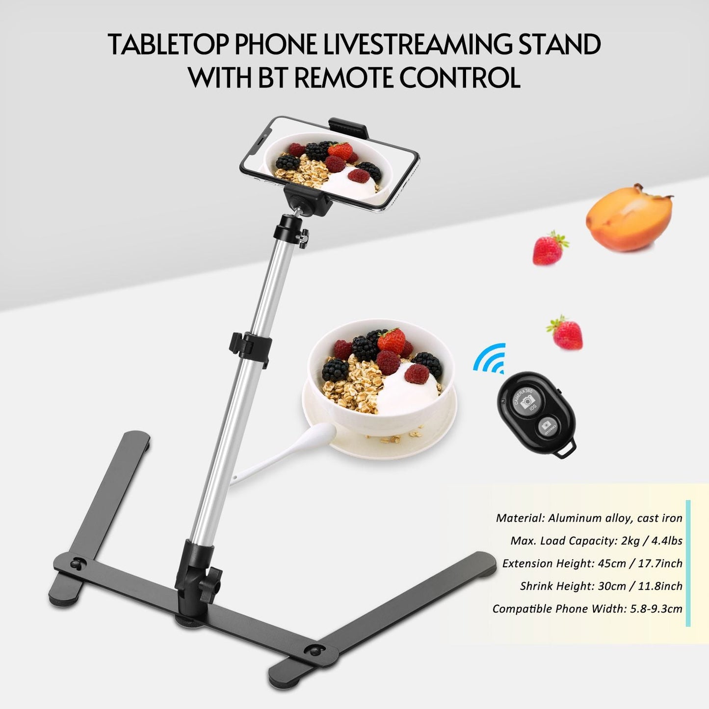 Photography Copy Stand Tabletop Phone Livestreaming Stand - With remote control