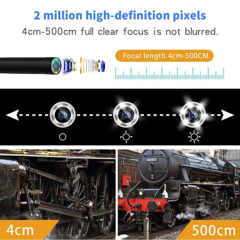 2.0MP HD Camera WiFi Endoscope Snake Tube Inspection Camera with 6 LEDs, IP68 Waterproof, Lens Diameter: 8mm, 3.5m Hard Cable