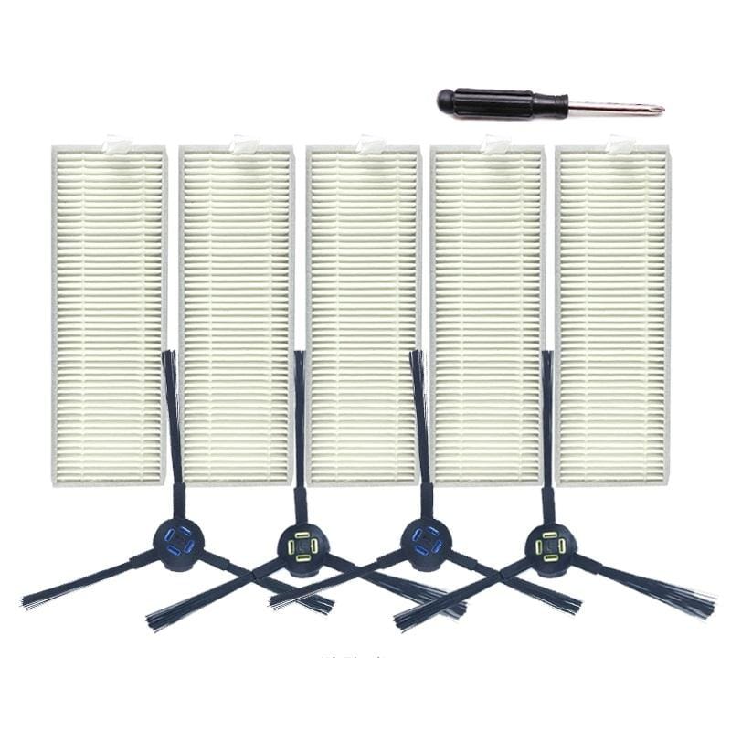 XI288 5 PCS I259 Filters +2 Pair I258 Side Brushes + G601 Black Screwdriver for ILIFE A7 / A9