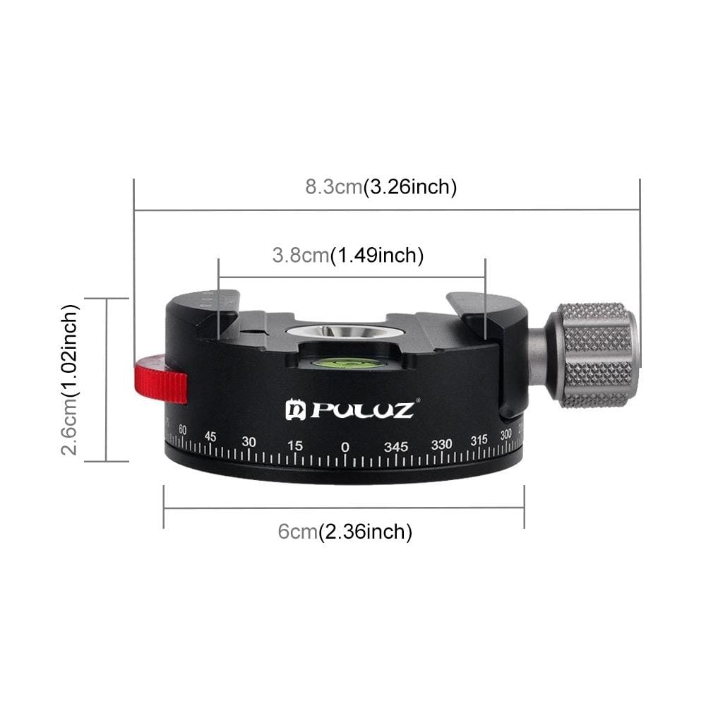 PULUZ Aluminum Alloy Coaxial Indexing Clamp Scale Fluid 360 Degree Panorama Base Mount Tripod Head