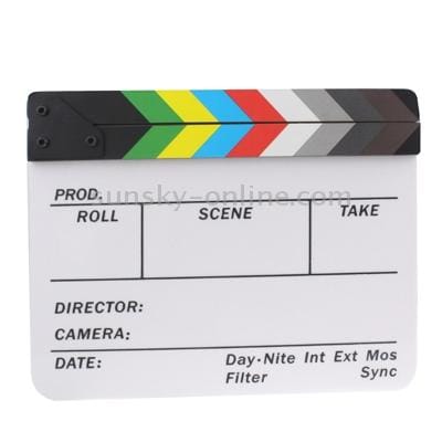 Clapperboard Clapper Board TV Film Movie Slate Colorful (White)
