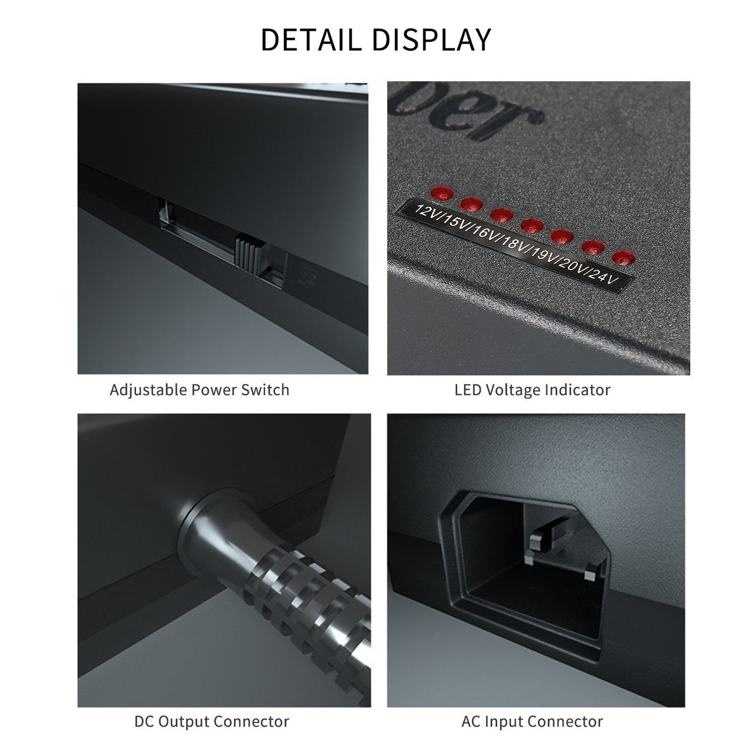 96W Universal Laptop Power Charger Adapter 8Pcs 12V to 24V - US Plug