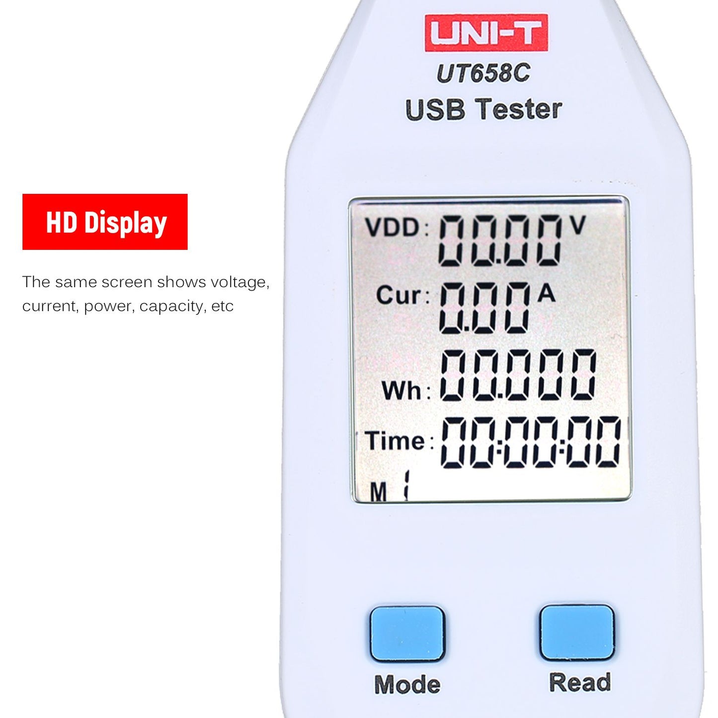 USB Power Meter LCD USB Tester Detector Voltmeter Ammeter - Type C