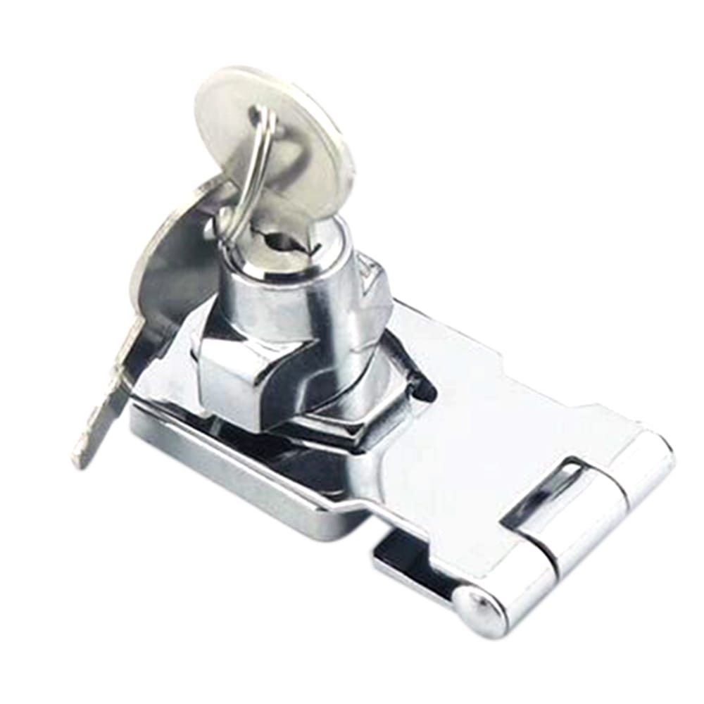 Door Lock Latch Cabinet Locks with Keys Hasp Lock Chrome - 4in
