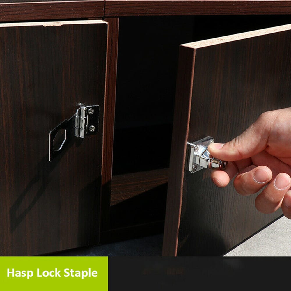 Door Lock Latch Cabinet Locks with Keys Hasp Lock Chrome - 4in