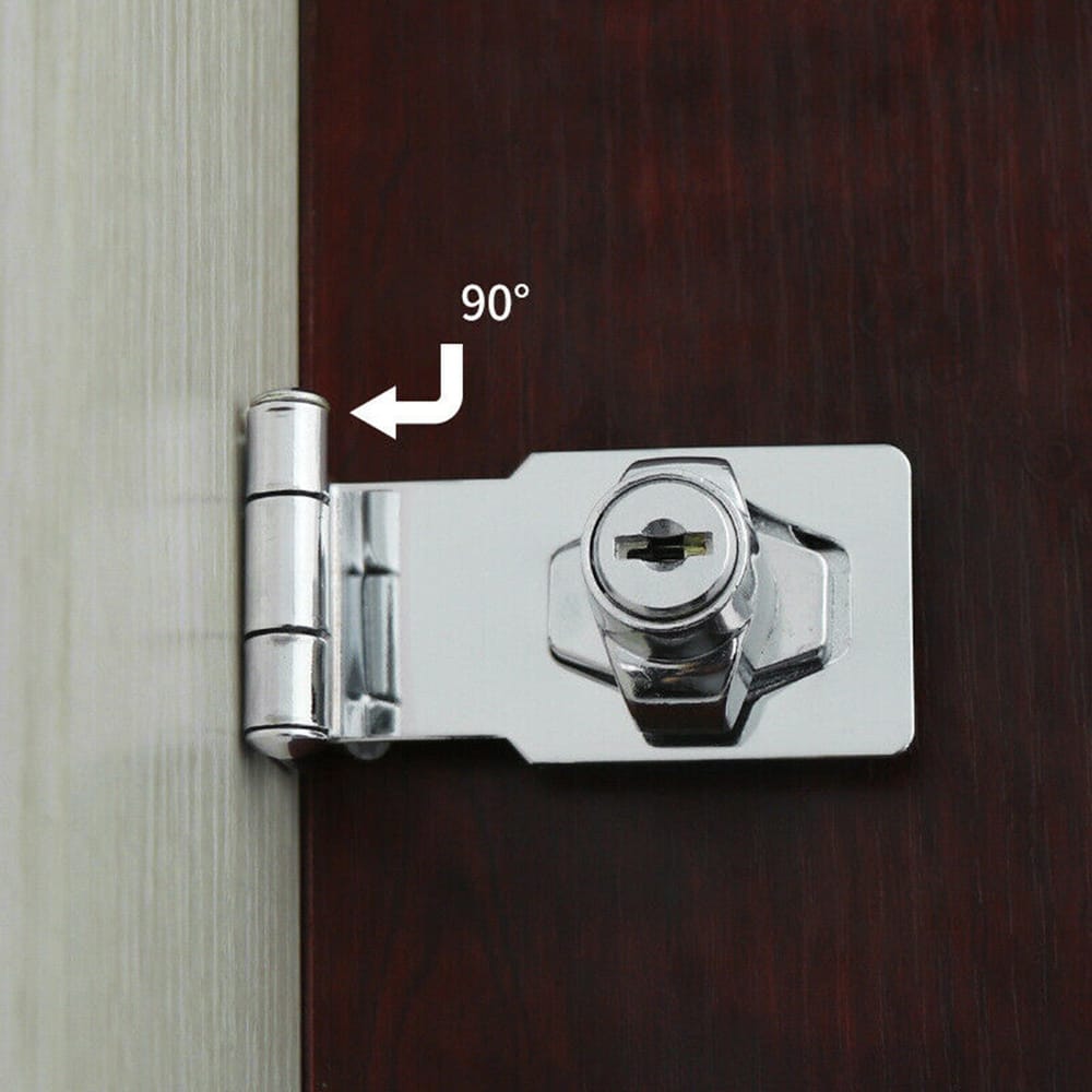 Door Lock Latch Cabinet Locks with Keys Hasp Lock Chrome - 4in