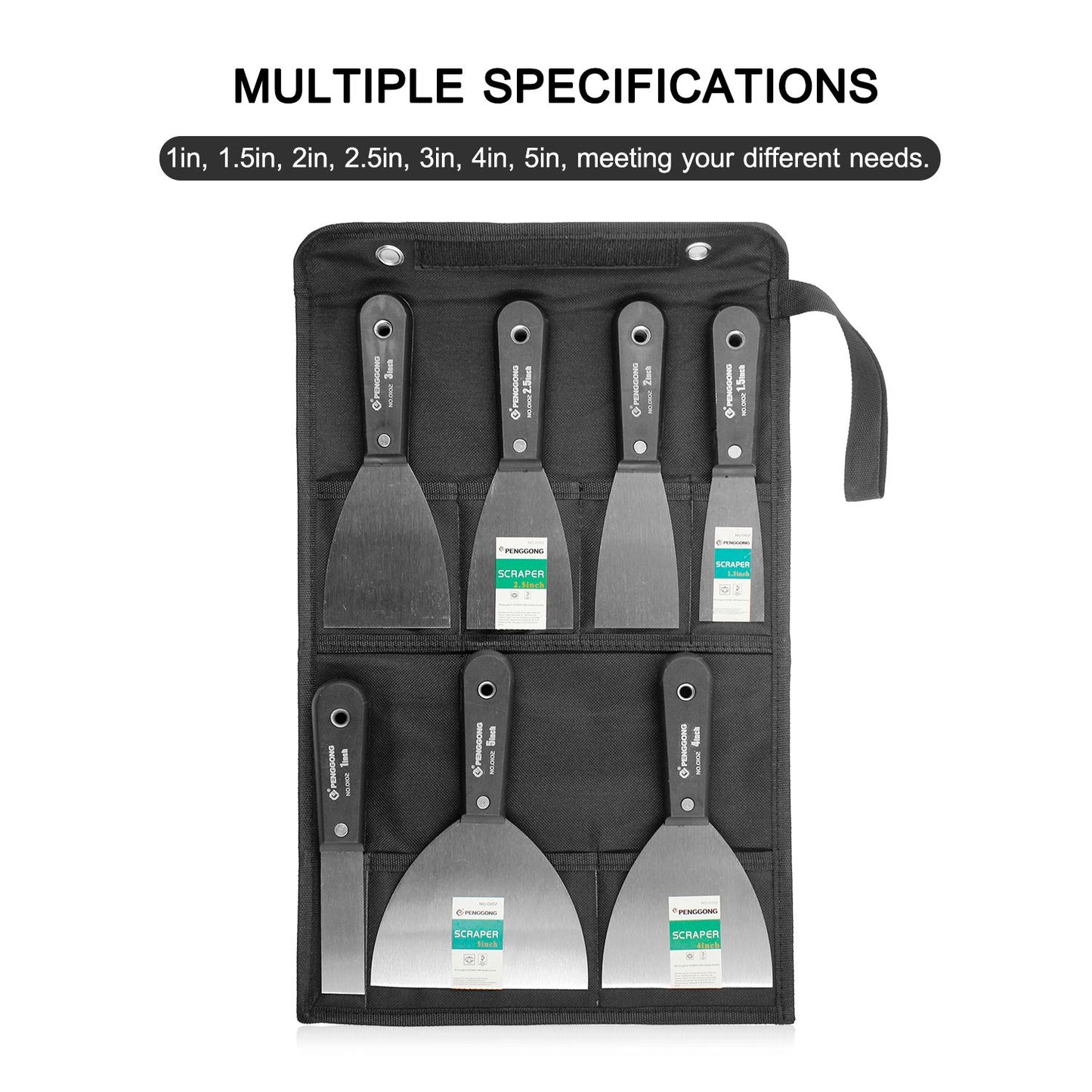 PENGGONG 7Pcs Portable Putty Knife Set Multiple