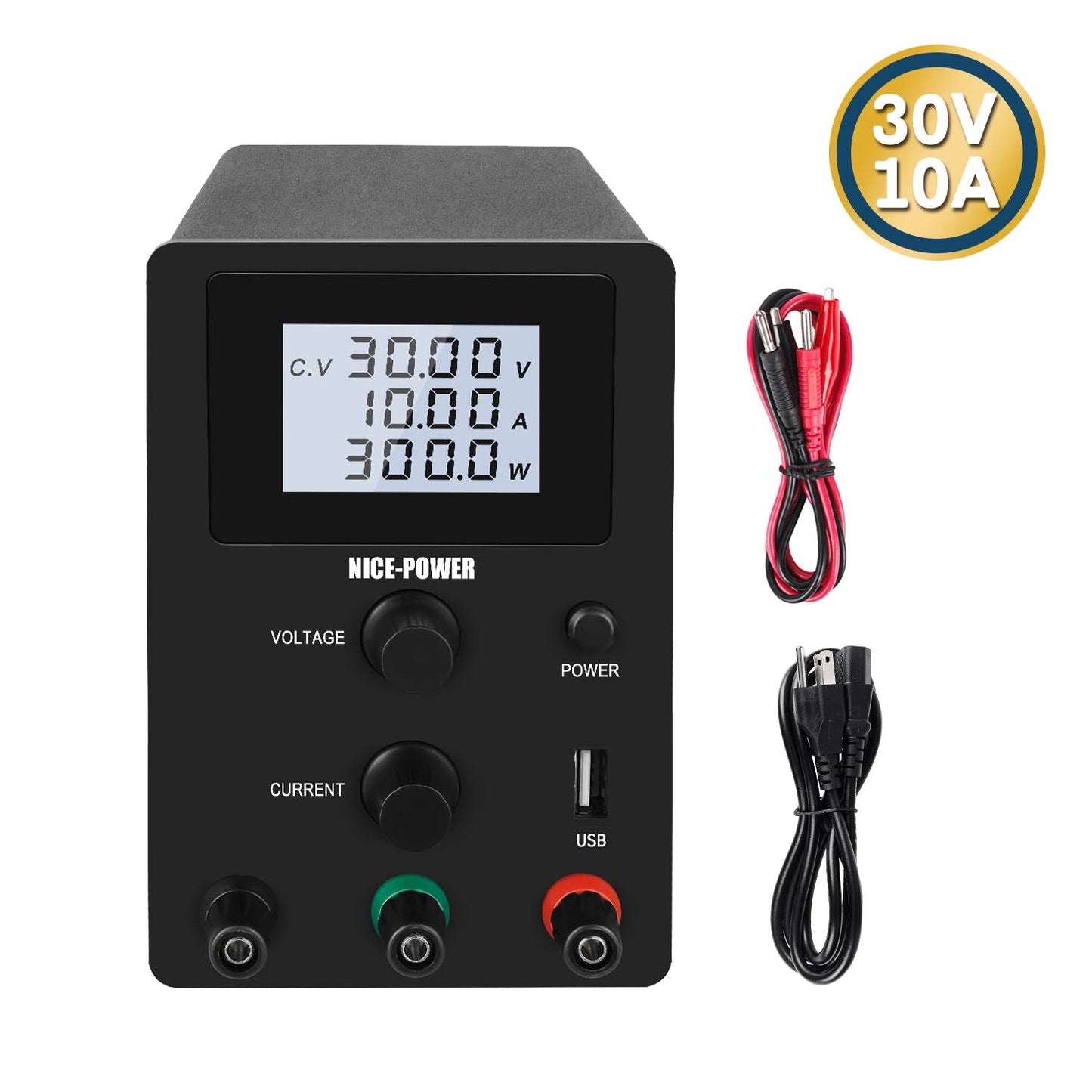 110V 0-30V 0-10A DC Power Supply Switching - US Plug