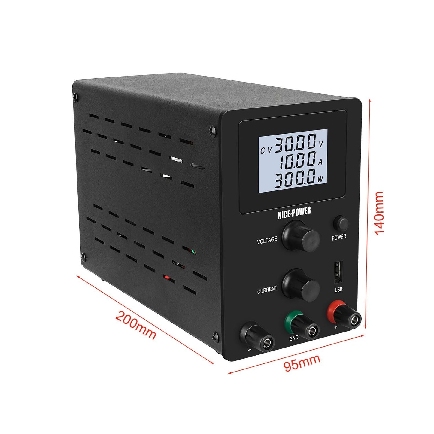 110V 0-30V 0-10A DC Power Supply Switching - US Plug