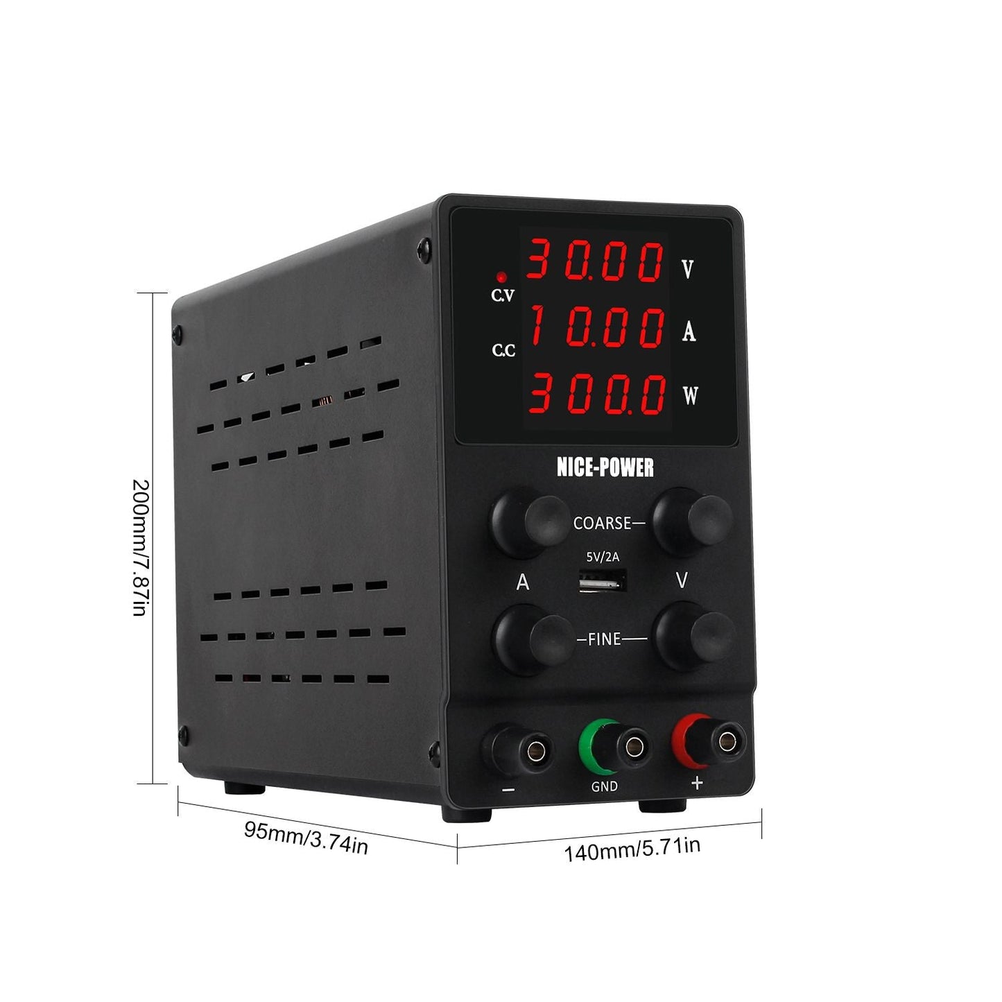 220V 0-30V 0-10A DC Power Supply Voltage-stabilized Source - UK Plug