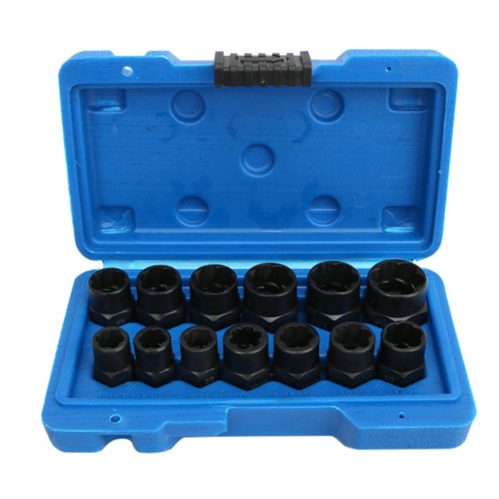 13Pcs Nut Bolt Extractor Socket Set Damaged Rusted Bolt - 1 set