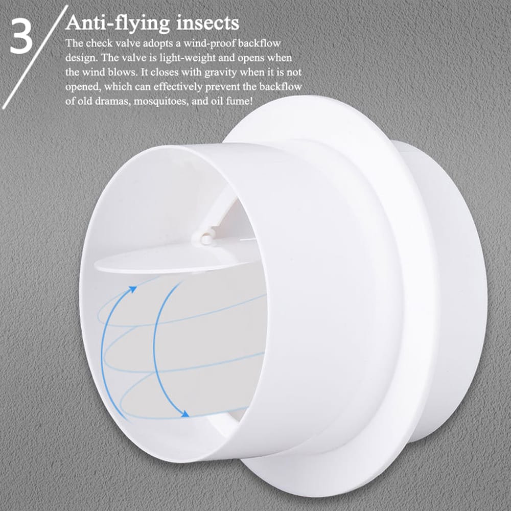 Exhaust Fan Check Valve for Bathroom Kitchen Anti Odor